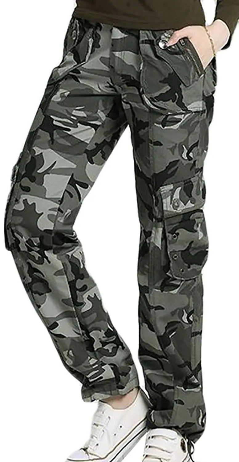 grey camo cargo pants womens