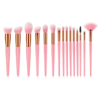 

15 pieces vegan private label highlighter makeup brushes set pink