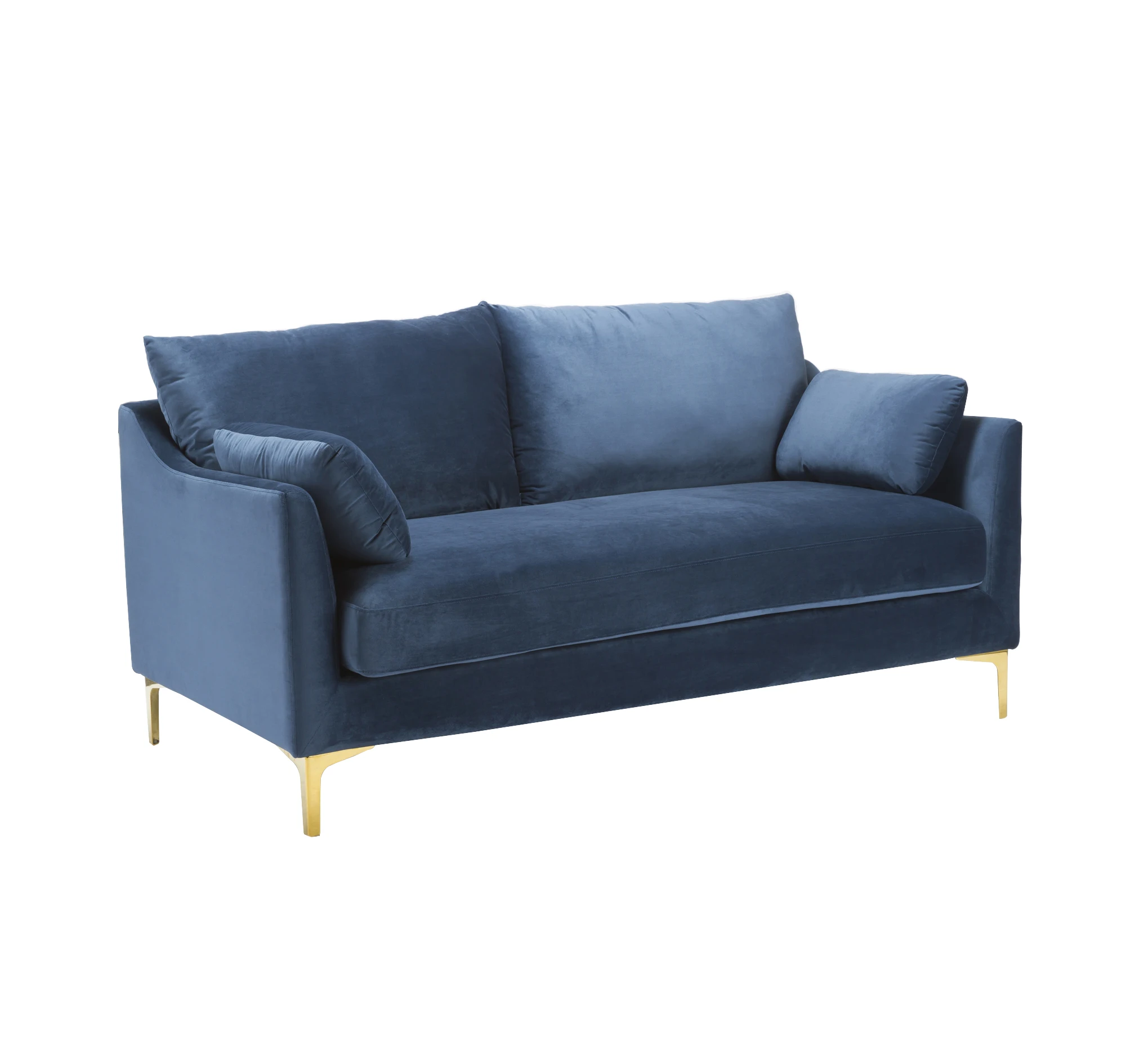 蓝色天鹅绒沙发面料酒店沙发,舒适的新设计沙发客厅沙发为家庭,2 座