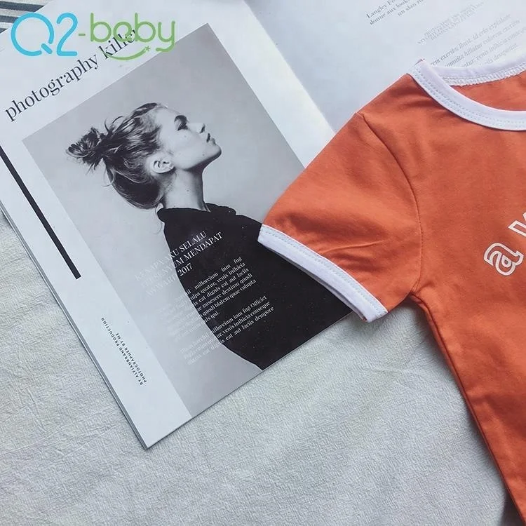 
Custom white casual cotton short sleeve letter print boy girl baby t-shirt for babies 