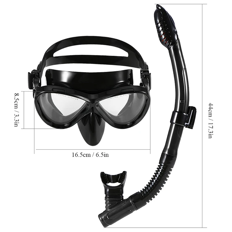 Adult Black Silicone Breathing Smoothly Snorkeling Freediving Free Dive 