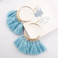 

Long drop tassel vintage bohemian top design fashion earring fancy tassel hoop drop earrings