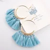 Long drop tassel vintage bohemian top design fashion earring fancy tassel hoop drop earrings