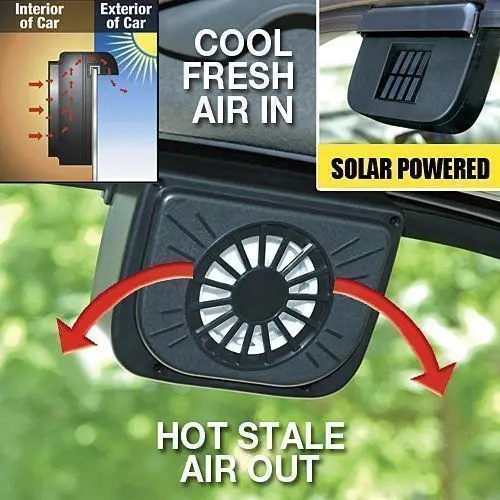 ABS Solar Powered Car Window Windshield Auto Air Vent Cooling Fan System Cooler^