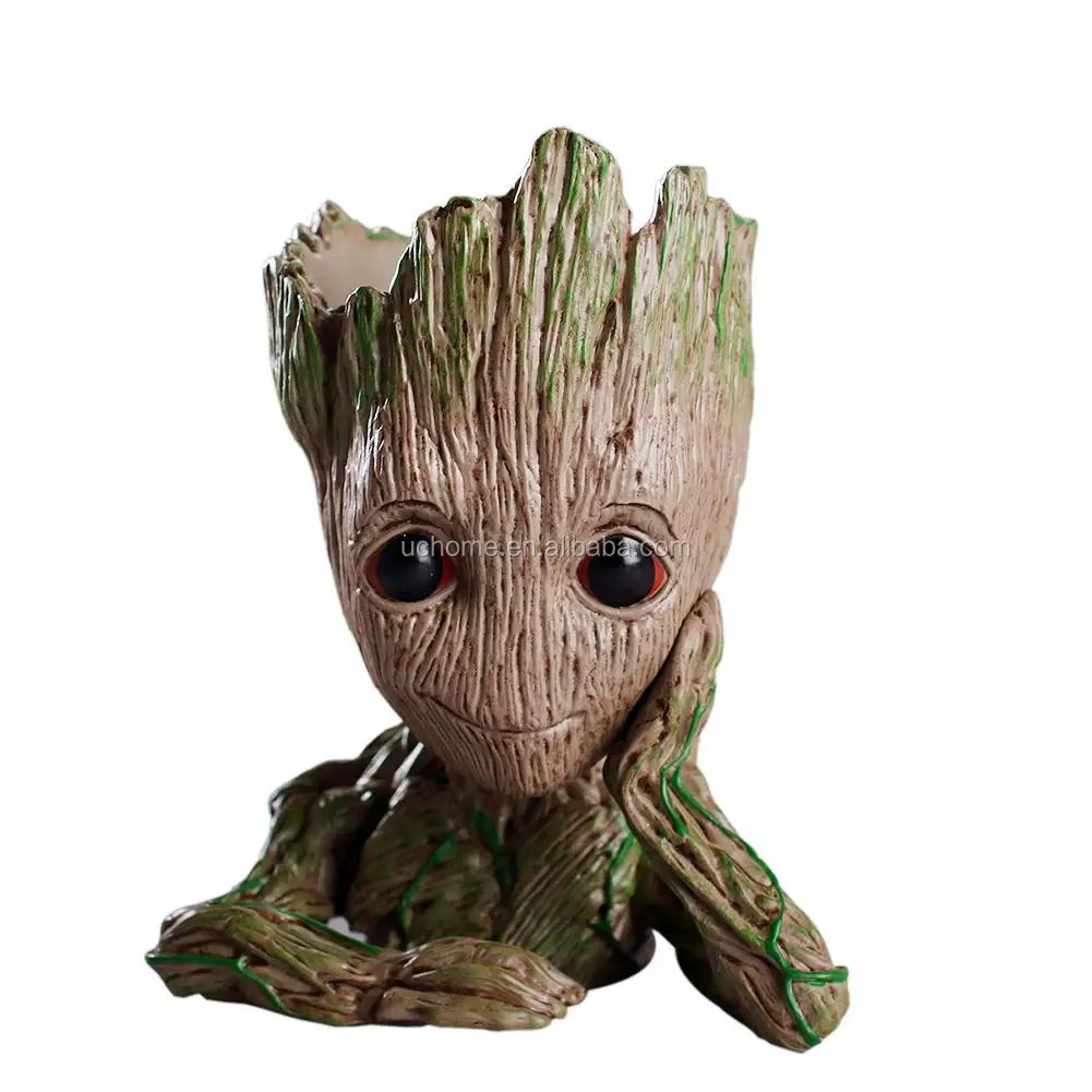 Uchome Hot Selling Polyresin Flowerpot Tree Baby Planter Cute Groot Flower Pot Groot Pen Holder Buy Fancy Pen Holder Plastic Flower Pot Christmas Flower Pots Product On Alibaba Com