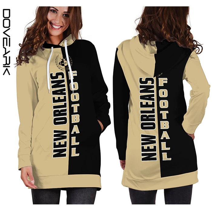 

2019 New Arrive New Orleans Football Team Hoodie Dress, As picture