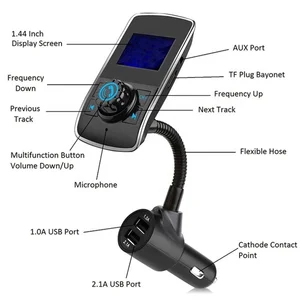 Car Mp3 Player Wireless  Car FM Transmitter FM Modulator Hands Free Car Kit A2DP  USB Charger for iPhone Android