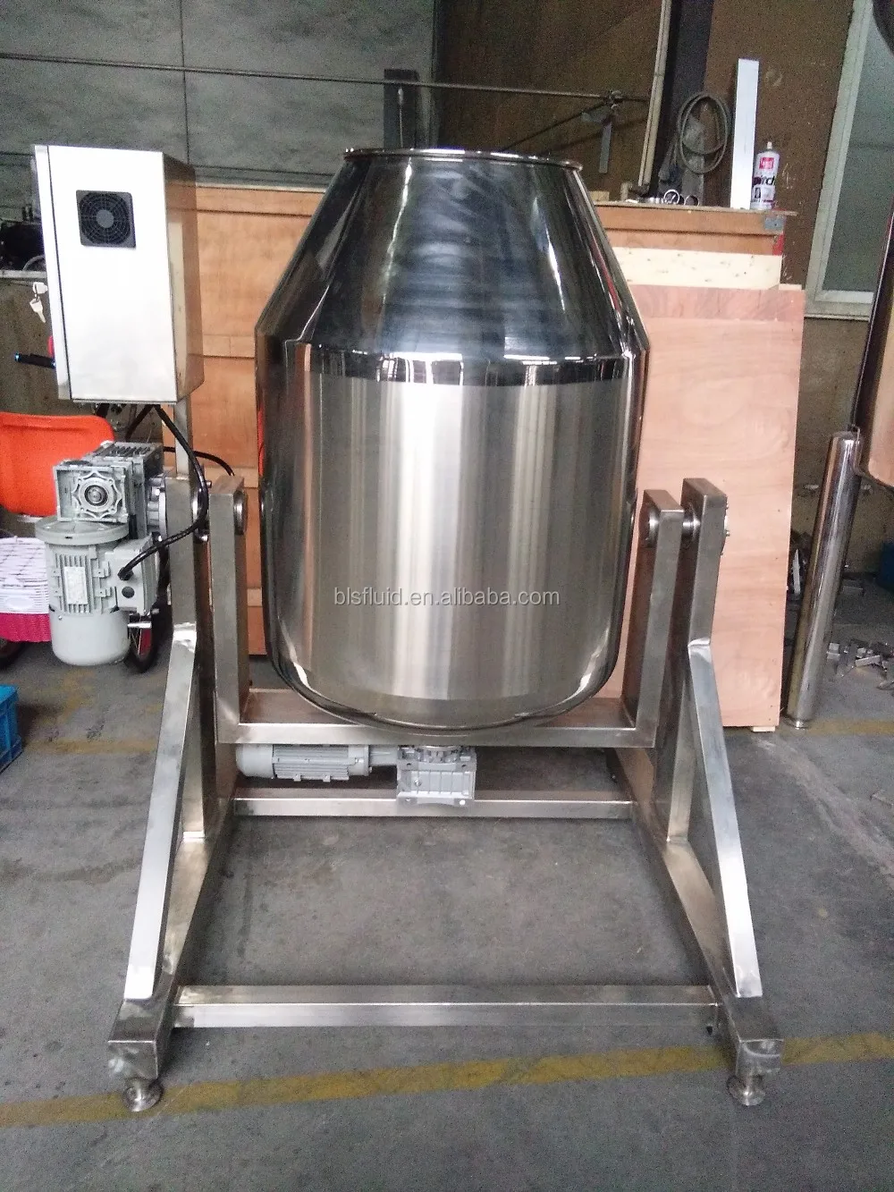 Small Industrial Steel Rotary Drum Mixer Cosmetic Dry Powder Blending