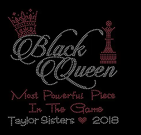 

black queen and rose Rhinestone Iron On Transfer