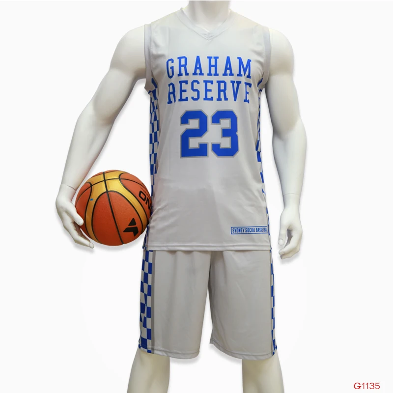 Custom Sublimated Basketball Jersey - Grey Camo - Girox Sportswear