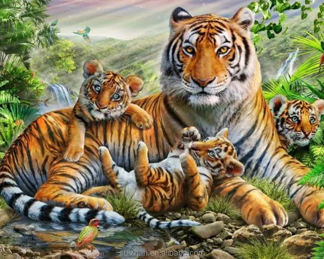 popular tigers picture diamond mosaic diy diamond