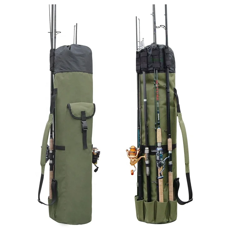 

Reel Outdoor Pole Waterproof Portable 155cm Carrying Army Green Case Oxford Cloth Hard Fishing Tackle Storage Rod Bag