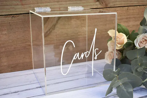 Source Elegant Clear Acrylic Wedding Card Box with Slot Wedding