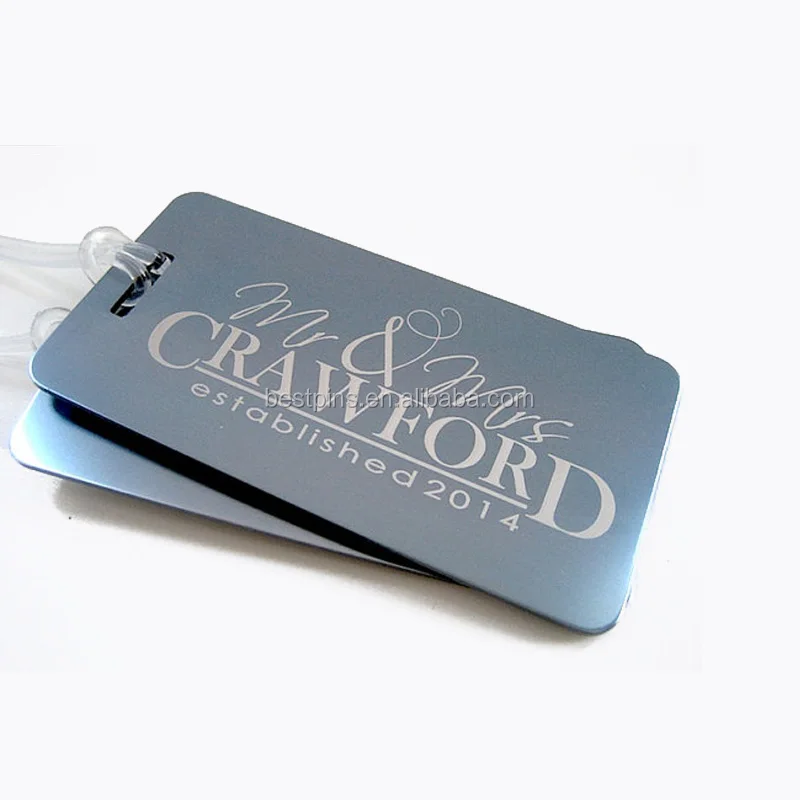 Name Address Travel Laser Engraved Aluminum Anodized Rectangle Luggage