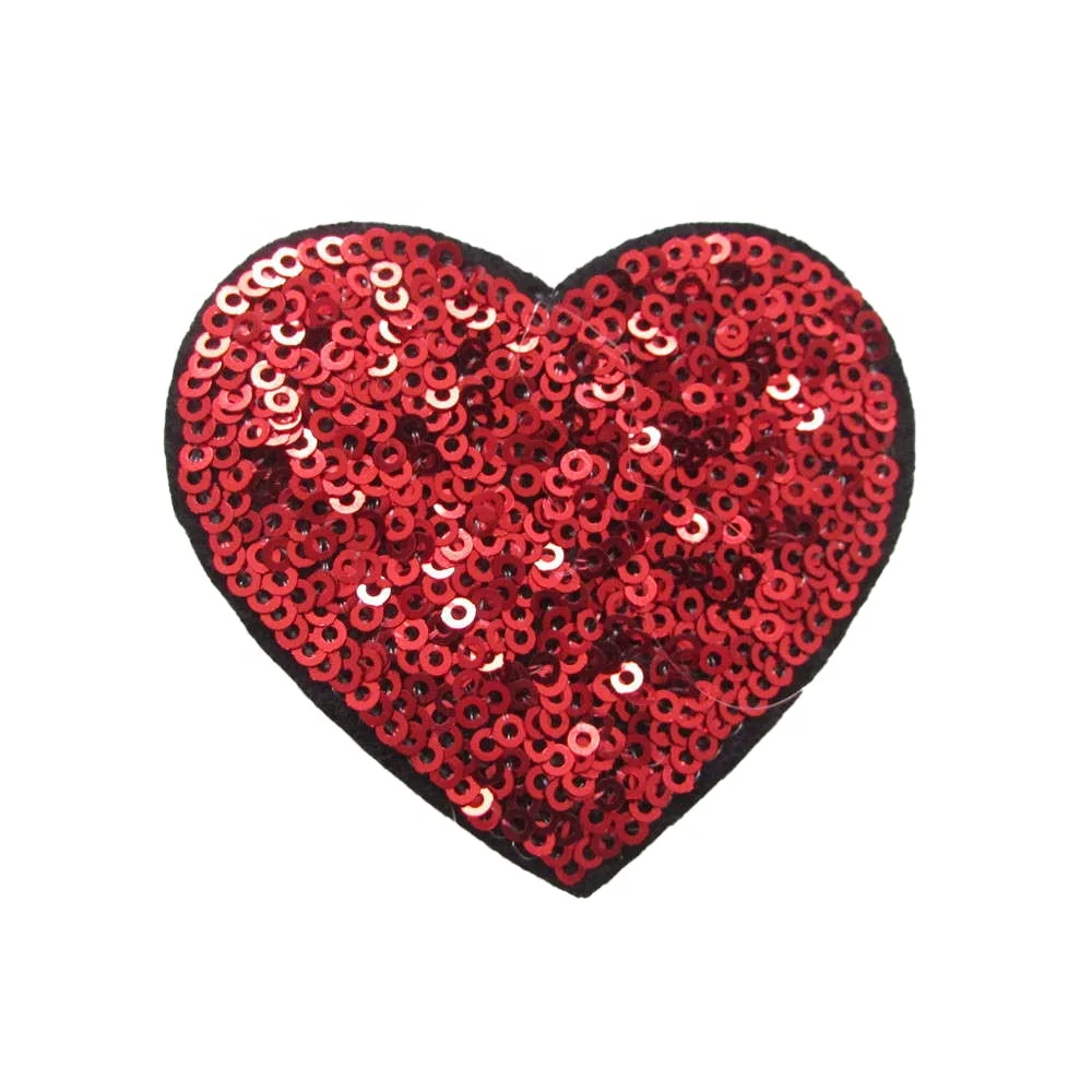 

Hot different style red loving sequin hot melt adhesive applique embroidery patches stripes DIY clothing accessory