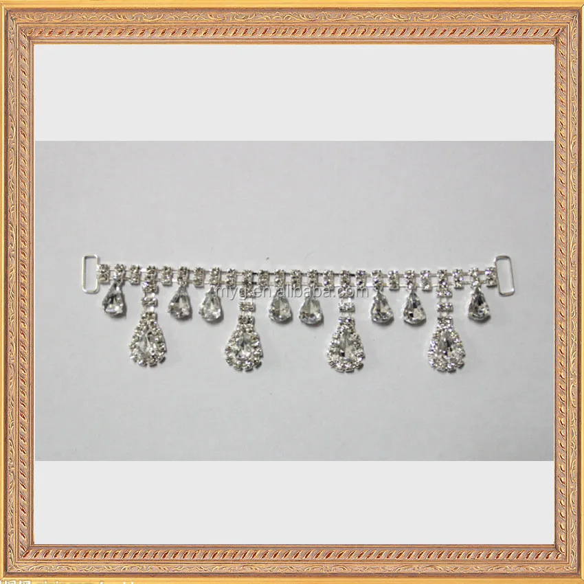 

Free Shipping Wholesale 6.6''x1.5'' Rhinestone Connector For Swimming Wear Bikini Connector Invitation MYGBC022