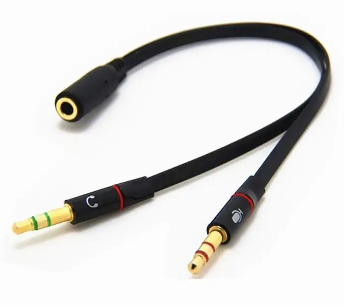 Headphone Splitter For Computer 3.5mm Female to 2 Dual 3.5mm Male Headphone Mic Audio Y Splitter Cable Smartphone Headset to PC