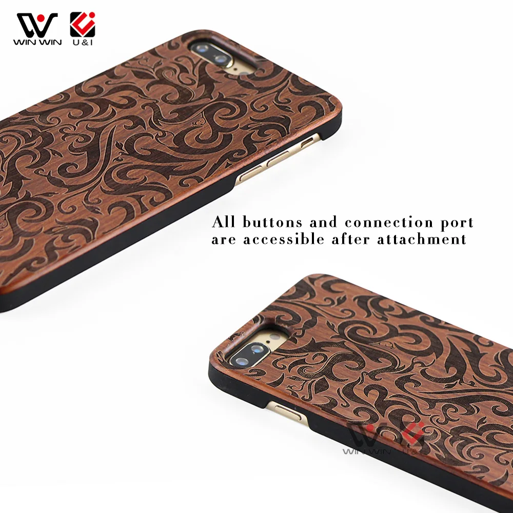 OEM Custom Logo Real Wooden Case Rosewood Phone Cover For iPhone XR XS Max