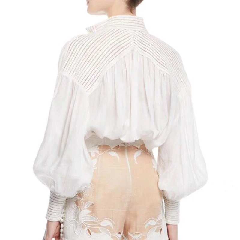 

Lace Patchwork Women Suit Lapel Lantern Sleeve Shirt High Waist Slim Mini Skirt Two Piece Set Female Autumn ETSK19016A
