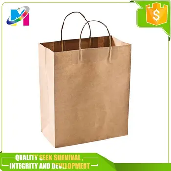 Factory Custom Logo Printing Groceries Small Flat Handle Brown Factory Custom Logo Printing Groceries Small Flat Handle Brown Food Take Away Kraft Bag Paper