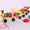 best selling different shapes wooden train set puzzle for preschool