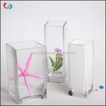 Cube Flower Glass Vase Decorative Centerpiece Colored Square Glass