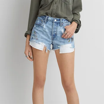 grey denim shorts womens