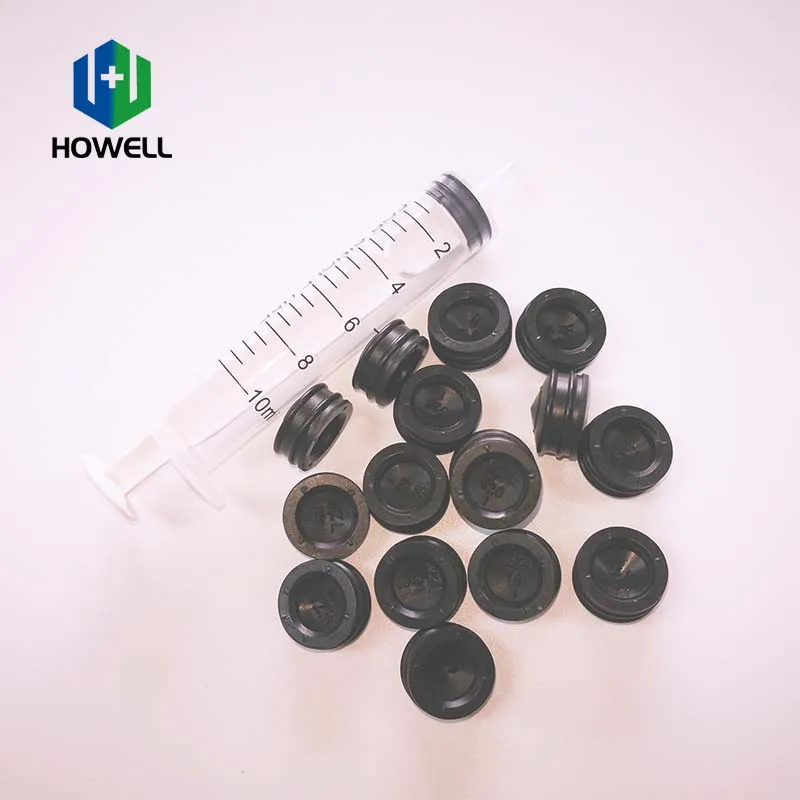 Natural Rubber Pyrogen Free Black 10ml Syringe Stoppers For Syringe