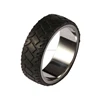 Eco-fridendly forged Carbon Fiber Glow Ring with blank stainless steel 316L for men