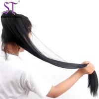 

2019 Party Weave Extra Long 40" Natural Black Straight Ladies Clip In Ponytail Hair Extension With Japanese Synthetic Hair