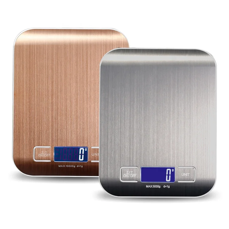 

YiJia 5kg/1g Best Sale Waterproof Stainless Steel Electronic Digital Kitchen Scale In Cheap Price, Silver;gold