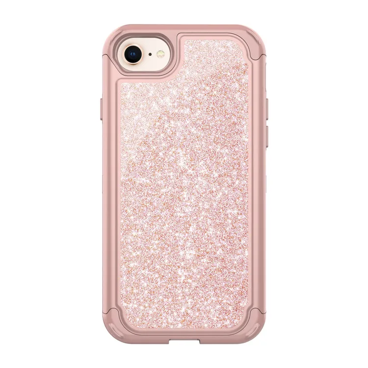 

Saiboro 360 Degree Full Cover Glitter Phone Cover Case For Iphone X Xr Xs max 7/8plus Bling Bling Case, 3 colors