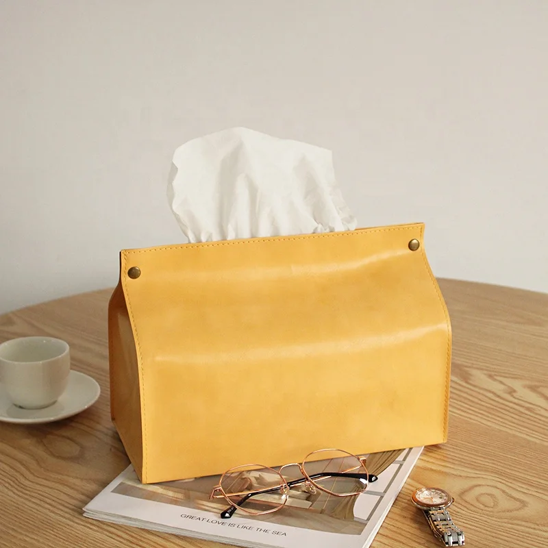 

Factory Stock Cheap Leather Napkin Paper Holder Soft Pu Leather Tissue Box, Customized