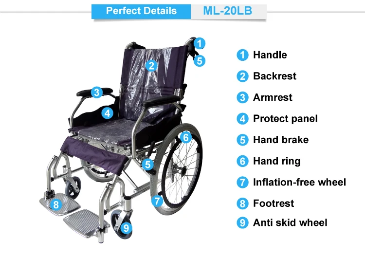 Iso Standard Ultra Light Manual Self Propelled Wheelchair For Elder