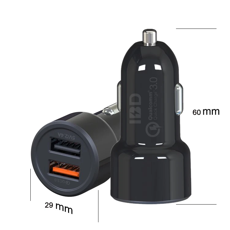 IBD Fast Charger Portable Mobile Phone Travel Dual USB Car Charger For Samsung
