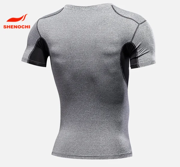 High quality lycra gym shirt men wholesale compression shirts