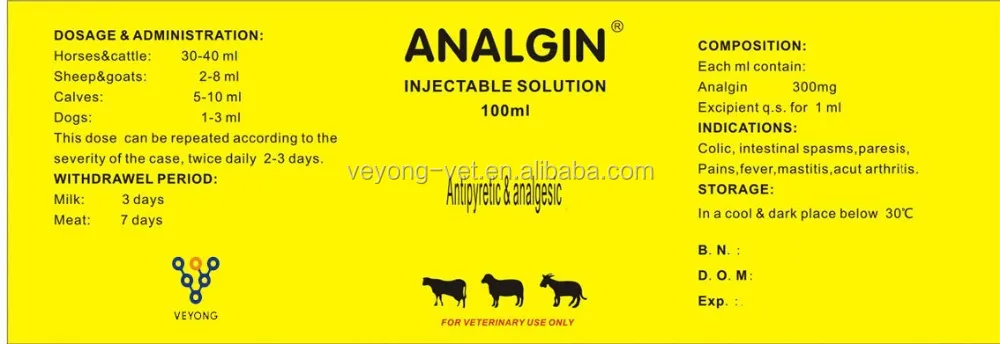
Analgin Injection 30% for animal use only wholesale looking for distributor in Africa 