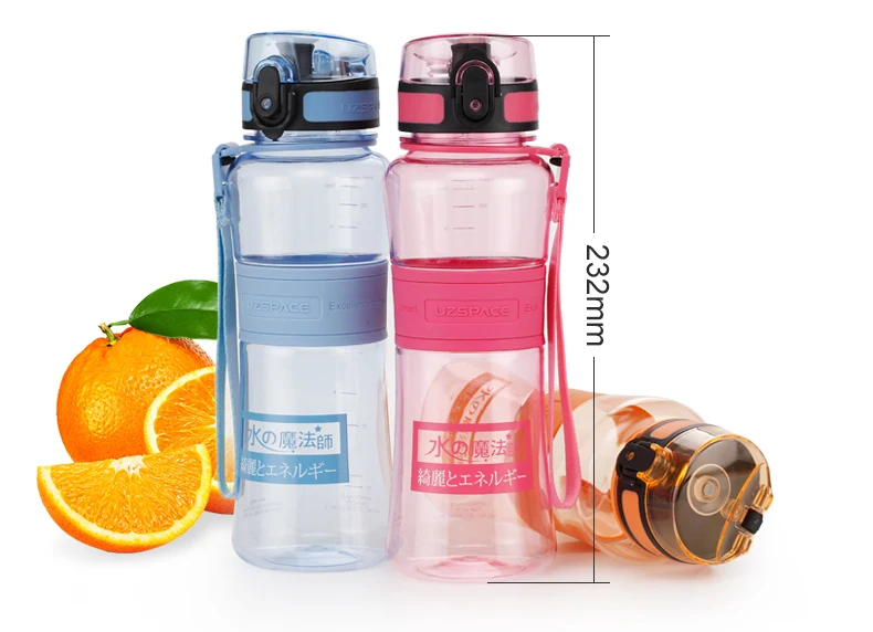 Reusable Clear Plastic Drinking Water Bottle With Nondust Proof Design
