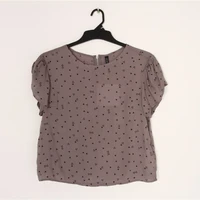 

Taobao stock printed polka dot v-neck chic women chiffon short sleeve tee blouse