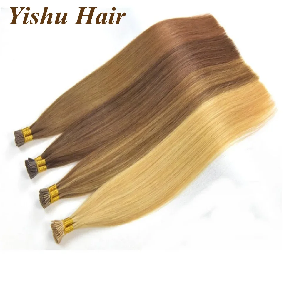 

Wholesale factory price Remy Russian Mongolian Hair Double Drawn brazilian I-TIP Hair Extensions