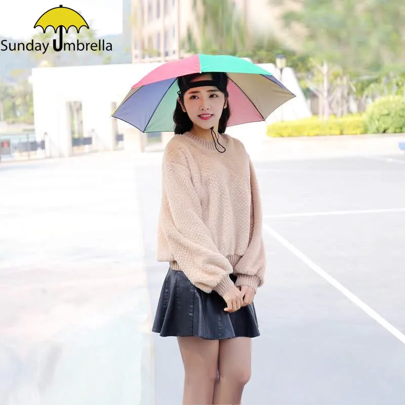 

SUNDAY Chinese factory adult and kid head hat umbrella, As shown/customized
