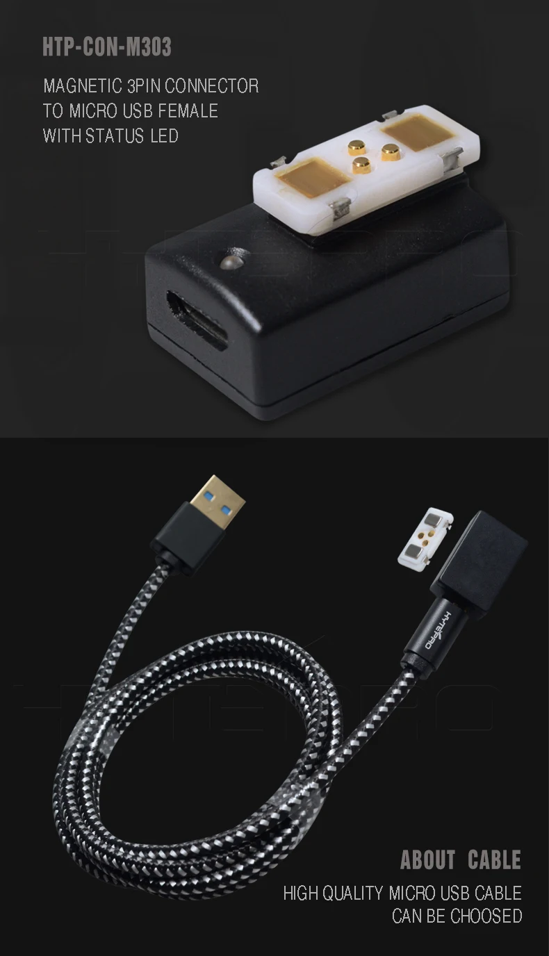 Smart watch usb charger 3 pogo pin magnetic usb connector cables with led light - ANKUX.COM