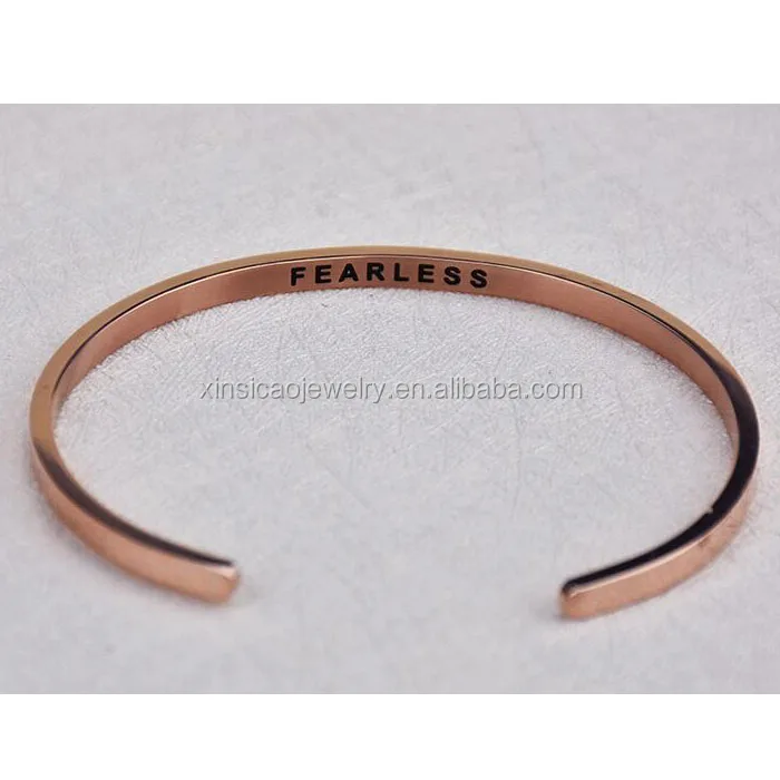 
Custom Top Quality Stainless Steel Custom Engrave Bangle Hand Stamped Cuff Bracelet Wholesale 