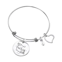 

Inspirational bracelet keep going charm adjustable bangle bracelet