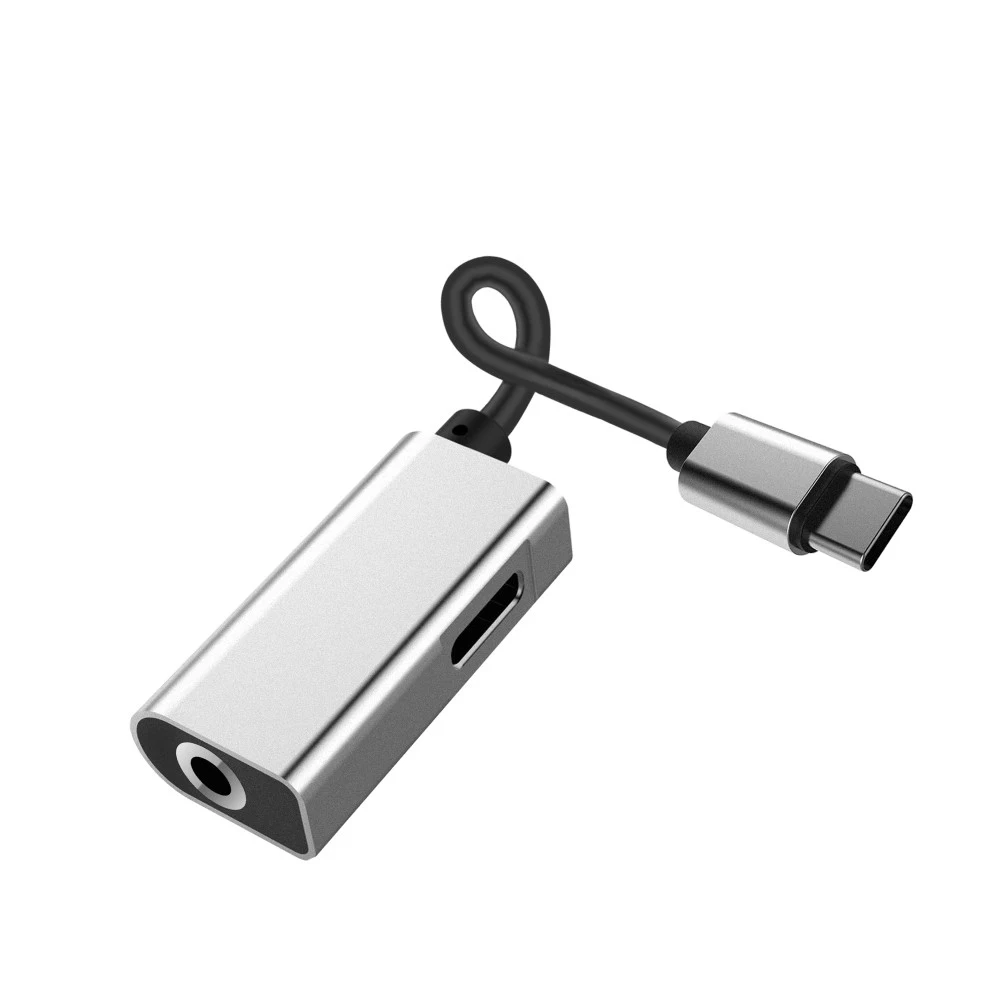 

Audio Adapter cable AUX 3.5mm jack to Type c female + Type c male for HUAWEI P20/mate10pro/10 for Xiaomi MIX2/6, Black;silver