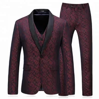 

Men wedding fit blazer 2018 western style latest design 3 pieces coat pant men suit