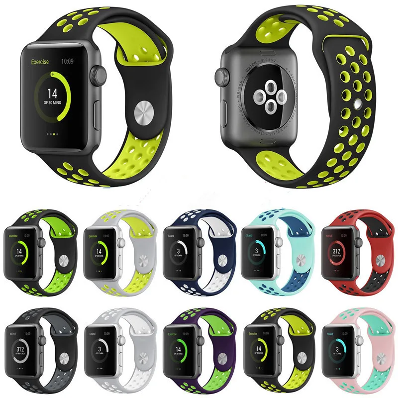 

Free Shipping for Apple Watch Bands 38mm 42mm,Soft Silicone Replacement Wristband for iWatch Apple Watch Series 1/2/3, N/a