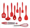 Hot Sale Home Silicone Kitchen Utensil Set 10 Best Kitchen Accessories Cherry Red