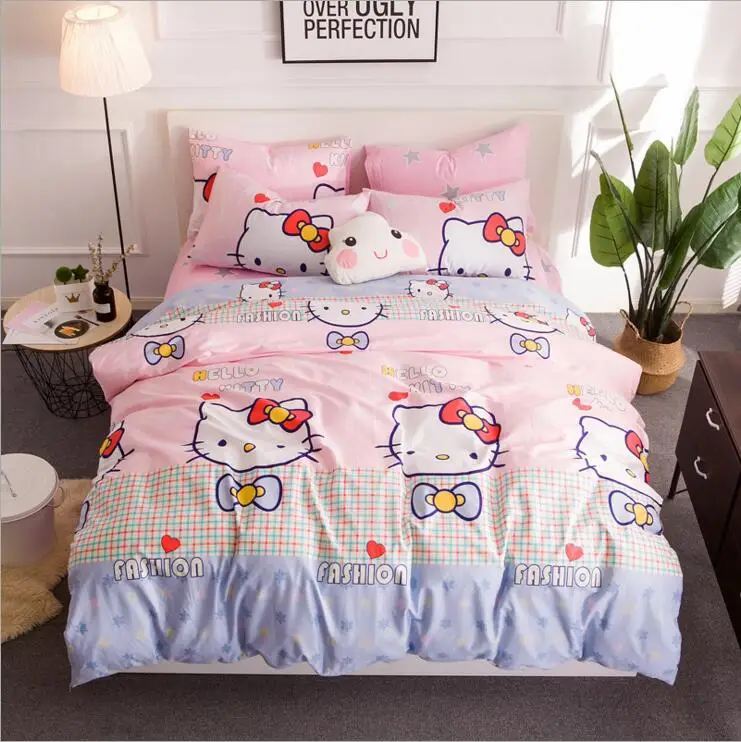 Cartoon Fabrics Jersey Textiles Kids Bed Linen Hello Kitty Bed Linen Buy Bed Linen Hello Kitty Bed Linen Kids Bed Linen Product On Alibaba Com