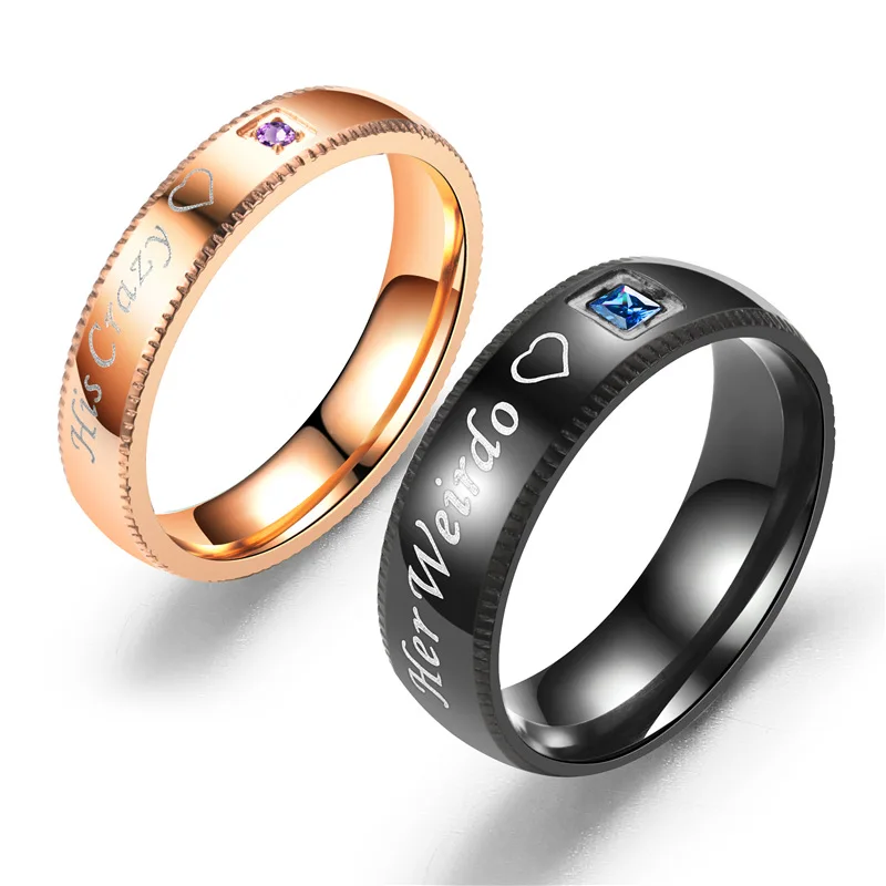 

Stainless steel wedding rings couple jewelry engagement couple rings